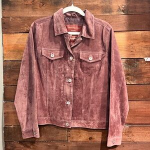 Eddie Bauer Seattle Suede Jacket - Size L - Washable Suede - Mauve